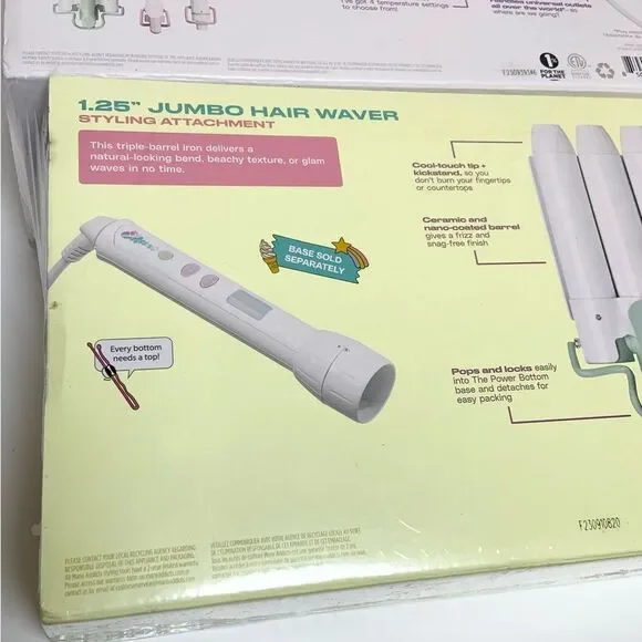 Mane 1.25” Jumbo Hair Waver and Interchangeable Base Set Mermaid NEW Retail $100 - Picture 5 of 13